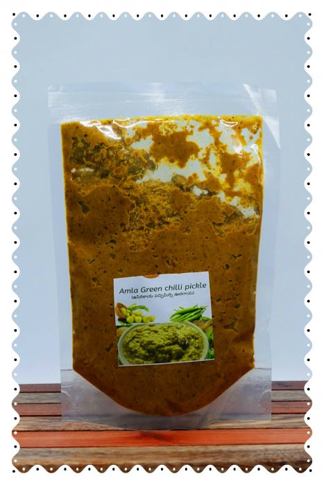 Amla Green Chilli Pickle (Without Oil) (500 Grams)