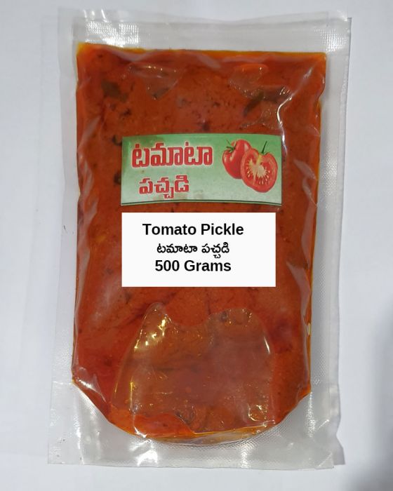 Guntur Tomato Pickle (టమాటా పచ్చడి) (Cold Pressed Groundnut Oil) (500 Grams)