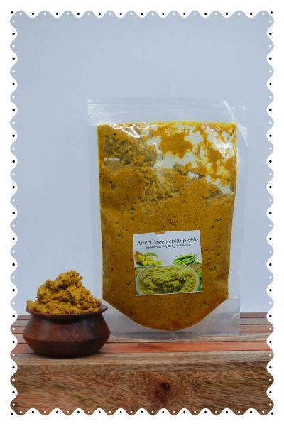 Oil-Free Amla Green Chilli Pickle|Agrahaaram Special|Healthy & Spicy|250 Grams|