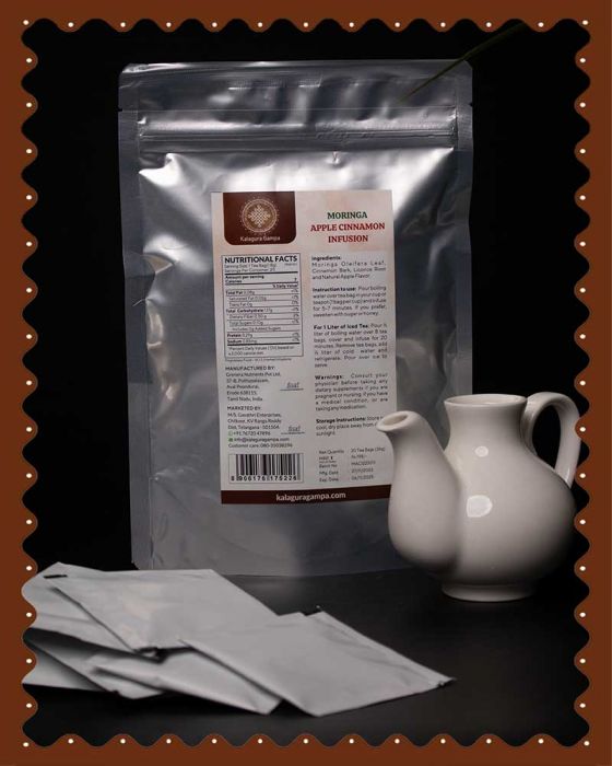 Moringa Tea Bags |Apple Cinnamon Infusion|20 Pcs|
