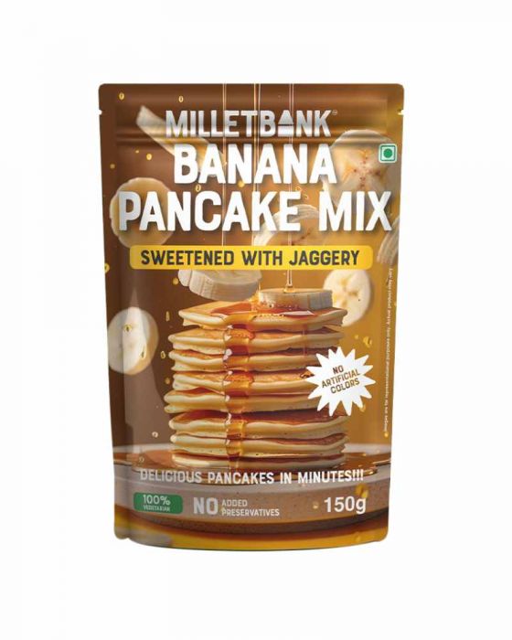 Banana Pancake Mix Sweetened With Jaggery (Millet Bank) (150 Grams)