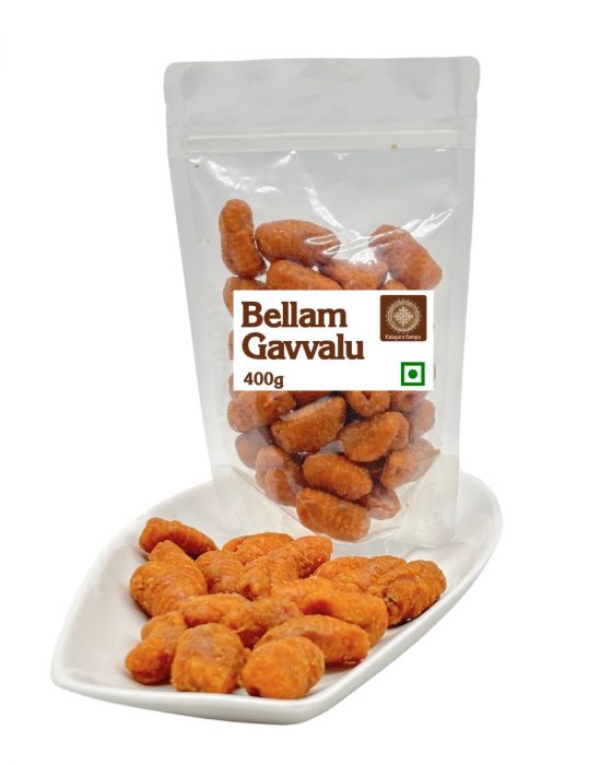 Bellam Gavvalu (Jaggery Sweet Shells) (Agrahaaram) (400 Grams)