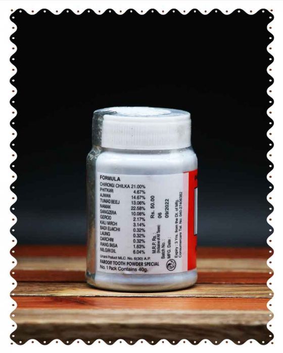 Farooky Herbal Tooth Powder|Natural Oral Care|40 Grams|