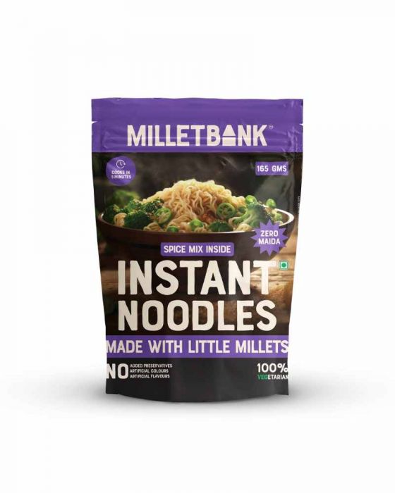 Instant Noodles Made With Little Millets (Spice Mix Inside) (Millet Bank) (165 Grams)