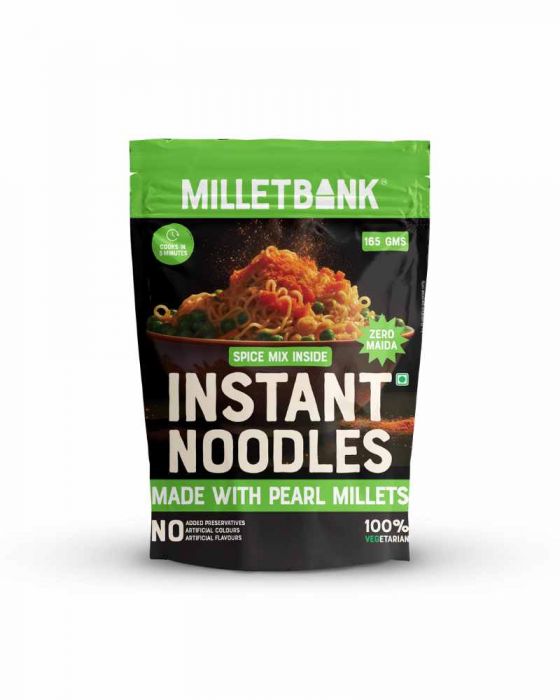 Instant Noodles Made With Pearl Millets (Spice Mix Inside) (Millet Bank) (165 Grams)