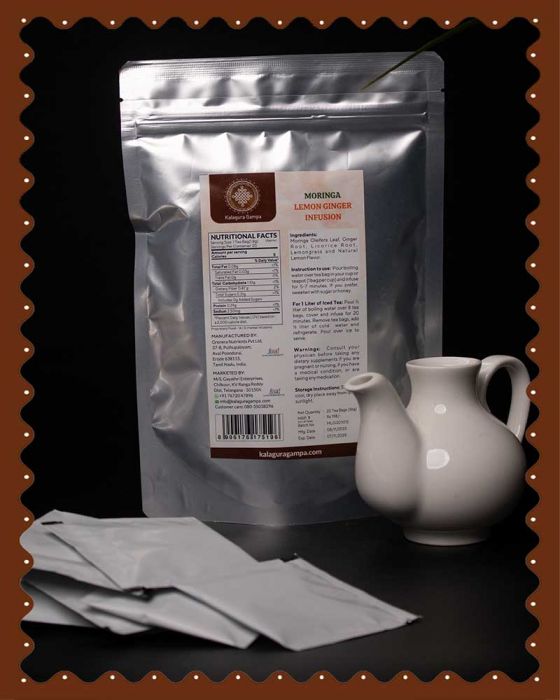 Moringa Lemon Ginger Infusion Tea Bags| 20 Pcs|