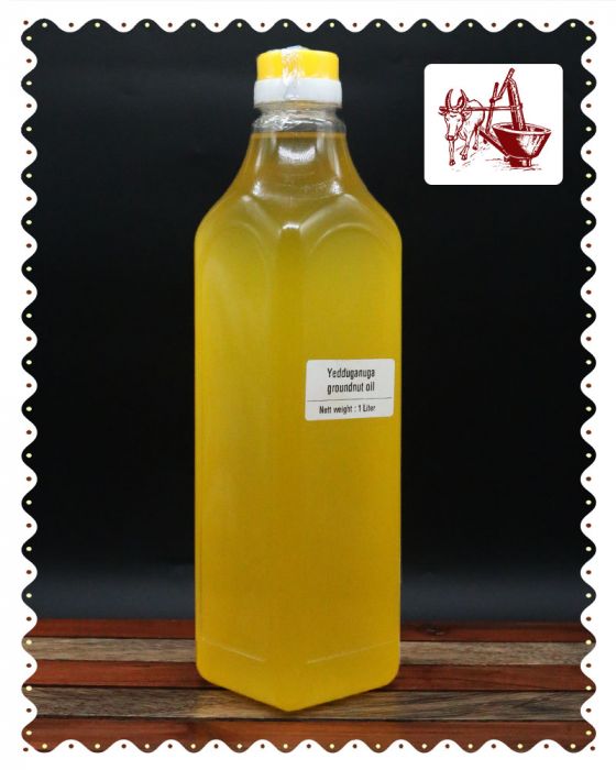 Ground Nut Oil (Yedduganuga/Bull Driven Ghani/Traditional Coldpressed Oil) (1 Liter)
