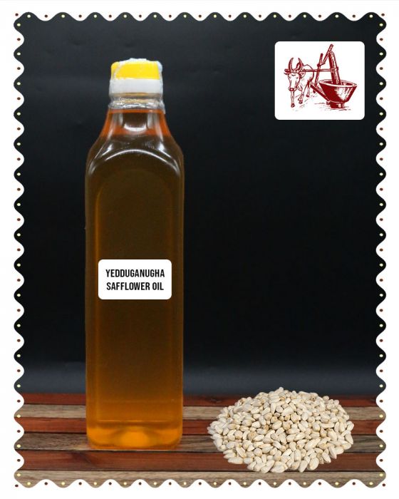 Safflower Oil (Yedduganuga/Bull Driven Ghani/Traditional Coldpressed Oil) (1 Liter)