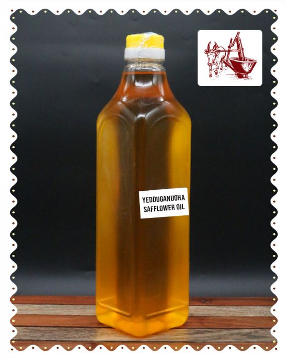 Safflower Oil (Yedduganuga/Bull Driven Ghani/Traditional Coldpressed Oil) (1 Liter)