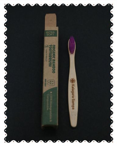 Baby Bamboo Toothbrush|Soft Purple Bamboo Fiber Bristles|1 Pc|