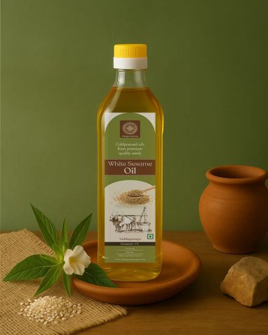White Sesame Oil |Yedduganuga| Bull Driven Ghani|Traditional Coldpressed Oil|500 ml|