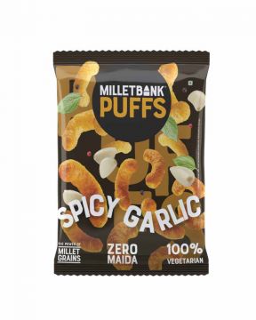 Puffs Spicy Garlic (The Power Of Millet Grains) (Millet Bank) (30 Grams)